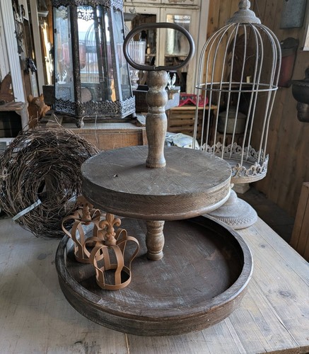 Etagere tablett holz antik - etagere,